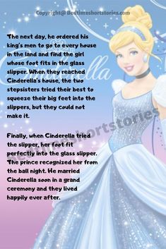 an image of a princess in her blue dress with the words cinderella written on it