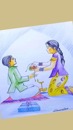 Raksha Bandhan Drawing, Chalk Wall Art, Scenery Drawing For Kids, Butterfly Art Drawing, Preschool Art Projects, Kids Canvas Art, Easy Art For Kids, Childrens Artwork, Oil Pastel Paintings