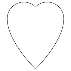 a black and white heart outline on a white background