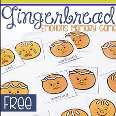 a printable version of gingerbread emotions memory game