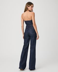 Sansa Jumpsuit Chic High Rise Strapless Jumpsuit, Chic High Rise Strapless Jumpsuit For Summer, Chic Strapless High Rise Jumpsuit For Summer, Chic Strapless Denim Jumpsuit, Fitted Wide Leg Strapless Jumpsuit For Spring, Fitted Strapless Wide Leg Jumpsuit For Spring, Chic Sleeveless Denim Jumpsuit For Party, Chic Strapless Denim Jumpsuit For Summer, Nye Outfits