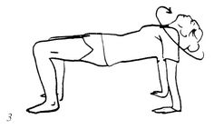 a person doing a push up with their hands on their hips and one hand in the air