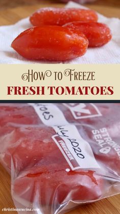 how to freeze fresh tomatoes in the microwave and use them as an appetizer