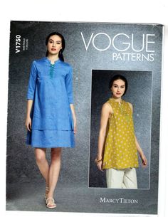 a woman's dress and top sewing pattern from the book, vologue patterns