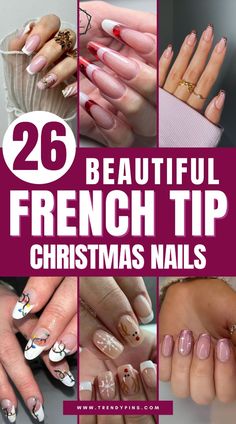 Get festive with French tip Christmas nails! This post showcases elegant and creative designs perfect for the holiday season. From classic red and white combinations to glittery, snow-inspired accents, discover how to elevate your manicure with a touch of Christmas cheer. Ready for some inspiration? French Tip Christmas Nails, French Tip Christmas, Christmas Nail Designs Holiday, Tiffany Blue Nails, Nail Tip Designs, French Manicure Designs, Candy Cane Nails, French Manicure Nails, Spring Nail Designs