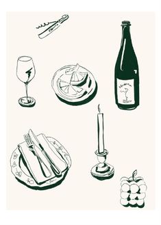 an image of food and wine on a table