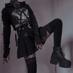 Egirl Fashion, E Girl Outfits, Alt Outfits, Aesthetic Grunge Outfit, Grunge Outfit, Emo Outfits, Tomboy Style Outfits, Goth Aesthetic, Alt Fashion