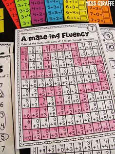 two sheets of color - by - number puzzles with numbers on them and the words,