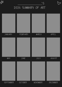 a black and white calendar with the dates on it