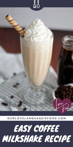 an easy coffee milkshake recipe with whipped cream