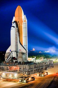 the space shuttle is being prepared for launch