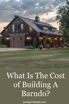 black barndo, barndominium with black cladding, sliding barn doors, One Floor Barndominium Plans, Exterior Barndominium Ideas Farmhouse, Texas Barndominium House Plans, Barndominium Ideas 2 Bed 2 Bath, Turning A Metal Building Into A House, Barndominium Ideas Metal Buildings, Barndominium Event Center, Barndominium With Shop And Loft, Barndominium Lake House Ideas