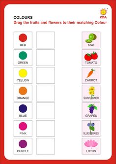 the color matching worksheet for children to learn how to draw and paint vegetables