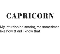 the words capricorn are written in black and white