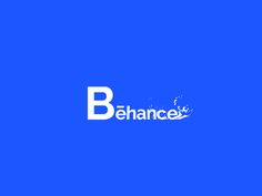 the logo for behance is shown in white on a blue background with an image of