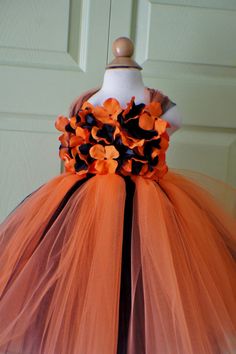 Flower girl dress, Flower Gril Tutu Dress, Orange and Black tutu dress, flower top, hydrangea top, toddler tutu dress, halloween dress Floral Applique Tulle Tutu Dress For Dress-up, Fitted Tulle Tutu Dress With Floral Applique, Halloween Fitted Tulle Princess Dress, Spring Costume Tulle Tutu Dress, Spring Tulle Tutu Dress For Costume, Fitted Tulle Princess Dress For Halloween, Halloween Tulle Dress With Ruffles, Cute Fitted Tutu Dress With Floral Applique, Halloween Tulle Tutu Dress For Dress-up