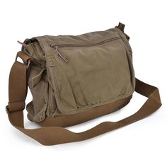 Details Description Shipping MATERIAL: Made of heavy-duty canvas LINING: Lined with soft cotton fabrics DIMENSIONS: L15.7" * W 4.3" * H 11.3" WEIGHT: 2.1 lbs CAPACITY: 13 L STRAP LENGTH: Adjustable upto 4 feet (135CM) MATERIALS & CRAFTSMANSHIP-THE COTTON WEAVE OF CANVAS is extremely durable and resistant to tearing. Its relatively smooth surface isn't easily snagged or torn, and can endure tough wear.-While it's a BREATHABLE FABRIC, canvas still manages to effectively block wind, making it a pop Khaki Cotton Bag With Adjustable Strap, Functional Cotton Canvas School Bag, Khaki Cotton Shoulder Bag For Daily Use, Functional Cotton Shoulder Bag For School, Khaki Cotton Canvas Bag For Travel, Functional Beige Cotton Canvas Bag, Practical Cotton Canvas Bag For School, Beige Cotton Satchel For School, Canvas Satchel In Khaki For School