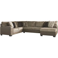 Abalone Right Chaise Sectional - QK1025521_ASHL_PRI_OL Sectional With Chaise, Curved Sectional, Contemporary Sectional, Large Couch, Couch With Chaise, Royal Furniture, Sectional Furniture, Armless Loveseat, 3 Piece Sectional