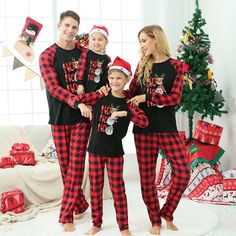 Christmas pajamas with funny print and black red combination design, full of Xmas atmosphere. Christmas home wear never expires.You and your family can wear matching pajamas on Christmas Eve, Christmas morning, or Christmas party. Great gift for your family and friends, to strengthen the parent-child relationship between family members. Specifications: Xmas pajamas come in different sizes to choose from for the whole family The material is comfortable, skin-friendly, and breathable, Warm and del Family Matching Christmas Sleepwear Sets, Family Matching Christmas Sleep Sets, Family Matching Red Christmas Sets, Festive Family Matching Red Sleepwear, Family Matching Red Christmas Sleepwear, Red Sleep Sets For Christmas, Red Christmas Pajama Party Set, Black Cotton Sleepwear For Christmas, Family Matching Christmas Sets For Pajama Party