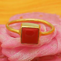 Solid Gold Jewelry Ring studded with Coral Gemstone, Handmade Ring with beautiful April Birthstone, available in 9k, 14k, 18k & 22k Gold, Jewelry stamped with its purity, fashion jewelry Valentine Gift For Women, can be customized as per your style SKU : R154 Weight : 2.62 grams Metal : Solid Gold Gemstone : Coral Stone Color : Red Stone Size : 7x7 mm Square Cabochon All Ring Sizes Available If you Want to make any changes with this Design & Gemstone or want to create something of your own then Elegant Gold Ruby Ring With Rectangular Shape, Elegant Rectangular Gold Ruby Ring, Gold Rectangular Birthstone Ring, Rectangular Gold Birthstone Ring, Classic Gold Stackable Rings With Gemstones, Gold Rectangular Ruby Ring, Classic Gold Rectangular Ruby Ring, Rectangular Ruby Ring With Gold Setting, Classic Gold Ruby Ring With Rectangular Shape