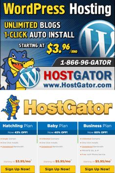 the hostgator hosting page for wordpress