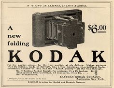 an advertisement for kodak's new folding camera