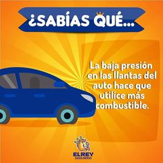 a blue car with an orange background and the words'sabias que '