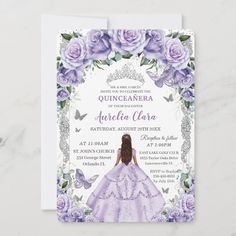 a purple princess birthday party with roses and butterflies