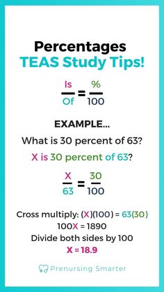 a poster that says percentages teas study tips, with the text below it