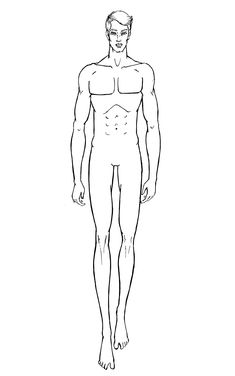 a drawing of a man's torso and chest, with no shirt on it