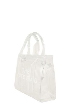 Transparent Clear Crossbody Tote Bag White Bags With Clear Strap For On-the-go, White Nylon Bags For Spring, White Nylon Bag For Spring, Spring White Nylon Bag, Casual Clear Bags For On-the-go, White Shoulder Bag With Clear Strap For On-the-go, Clear Everyday Bags For Summer, Clear Spring Shopping Bag, Clear Bags For Spring Shopping