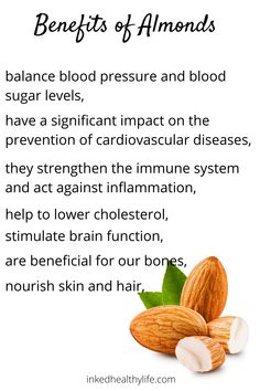 Why are almonds good for your body? #almonds #benefits #healthyeating Raw Almonds Benefits, Almonds Benefits, Inflammatory Foods