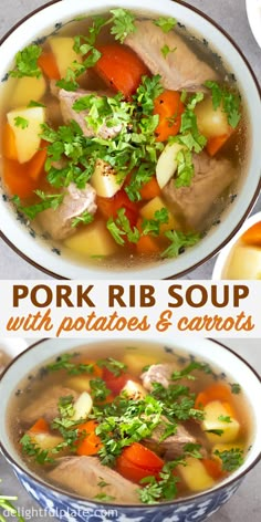 pork rib soup with potatoes and carrots