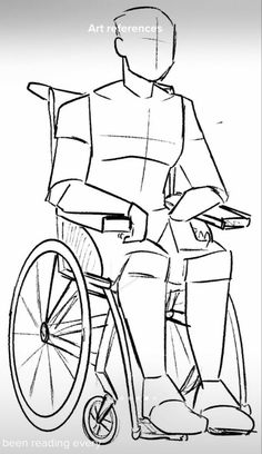 a drawing of a man in a wheelchair