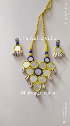 Follow my insta I'd dhaiwat_creation for more details Mirror Work Necklace, Diy Fabric Jewellery, Work Necklaces, Beaded Earrings Tutorials, Navratri Special, Jewelry Mirror, Fabric Necklace, Handmade Fashion Jewelry, Earring Tutorial