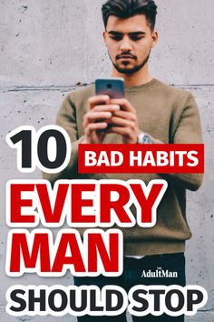 Men Habits, Personal Improvement, Men's Health Fitness, Confidence Tips, Mens Lifestyle, Men’s Health, Men Style Tips, Good Habits, Bad Habits