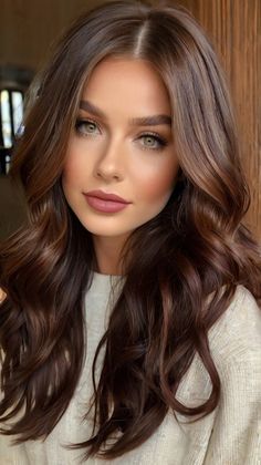 Stunning Burgundy Brown Hair for Autumn Vibes 🍁 Fall Hair Colors For Medium Skin Tone, Fall Brown Red Hair, Fall Vibes Hair Color, Hair Color For Hazel Green Eyes, Warm Dark Brown Hair With Dimension, Light Burnett Hair Color Ideas For Fall, Hair Color One Color, Dimensional Brunette With Red, Mulled Wine Hair Color With Highlights