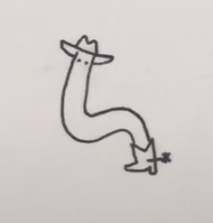 a drawing of a deer wearing a hat