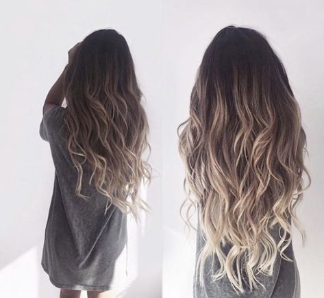 Brunette Long Hair Color Ideas, Taupe Balayage Hair, Long Hair Extensions Styles, Brown Hair With Blonde Ends, Brunette Hair Highlights, Long Hair Ombre, Black Haircut Styles, Black To Blonde Hair, Beautiful Highlights