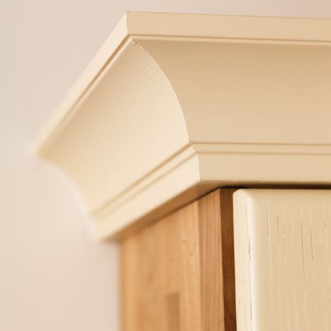 Solid Oak Cornices & Pelmets l Oak Kitchen Cornices & Pelmets - Solid Wood Kitchen Cabinets Cornis Boards Window, Wooden Cornices For Windows, Wooden Window Cornice, Oak Architrave, Kitchen Cornice, Cornice Detail, Pavilion Grey, Cornice Moulding, Solid Wood Kitchen Cabinets