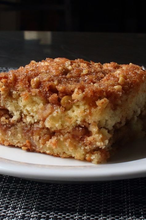 Apple Crumble Coffee Cake | "The apples in the batter helped make this the moistest coffee cake I've ever had." #cakerecipes #bakingrecipes #dessertrecipes #cakes #cakeideas Coffee Apple Cake, Apple Pie Coffee Cake Recipes, Apple Crumble Coffee Cake All Recipes, Best Apple Coffee Cake Recipes, Coffee Cake With Apples, Coffee Cake Apple, Apple Cake With Sour Cream, Apple Coffee Cake Recipes Sour Cream, Crumble Apple Cake