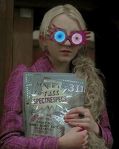 Luna Lovegood Gif, Luna From Harry Potter, Space Glasses, Luna Lovegood Art, Luna Lovegood Aesthetic, The Hogwarts Express, Harry Potter Luna Lovegood, Harry Potter Girl, Cho Chang