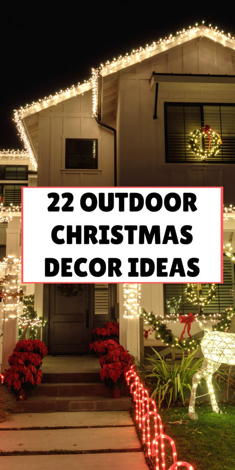 22 Outdoor Christmas Decor Ideas For Your Home Christmas Decor Ideas For Patio, Simple Christmas Yard Decorations, Decorating Bushes For Christmas, Best Christmas Decorations Outdoor, Diy Outdoor Decorations Christmas, Dollar Store Outdoor Christmas Decor, Minimal Outdoor Christmas Decor, Simple Outside Christmas Decor, Simple Outdoor Christmas Decorations