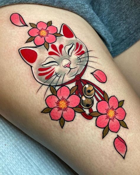 E Tattoos, Lucky Cat Tattoo, Charm Tattoo, Foo Dog Tattoo, Optical Illusion Tattoo, Pen Tattoo, Asian Tattoos, Traditional Tattoo Art, Japan Tattoo