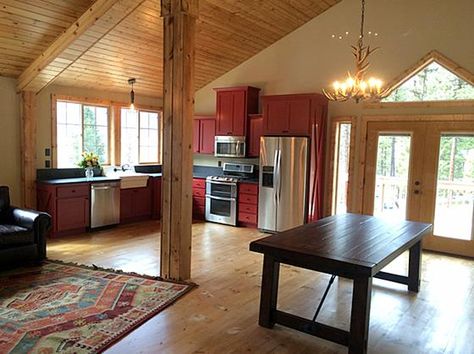 The Denali Barn Apartment 36 Barn Loft Ideas, Barn Loft Apartment, Pole Barn Homes Interior, Barn With Loft, Metal Houses, Barn Remodel, Barn With Living Quarters, Barn Apartment, Barn Loft