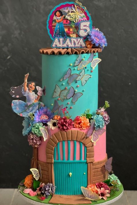 Encanto Cake Ideas, Birthday Cake Design Ideas, Encanto Cakes, Encanto Birthday Cake, Disney Princess Theme Birthday Party, Encanto Theme, Encanto Cake, Bolo Rapunzel, Birthday Cake Design