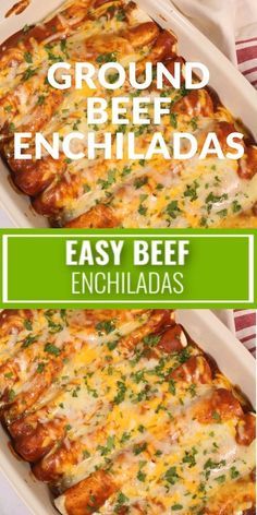 Beef Enchiladas With Red Sauce, Easy Ground Beef Enchiladas, Enchiladas With Red Sauce, Casserole Enchilada, Enchiladas Mexicanas, Easy Beef Enchiladas, Beef Enchilada Recipe, Ground Beef Enchiladas, Easy Enchiladas