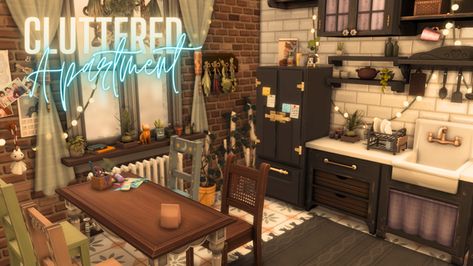 Single Moms Cluttered Apt Tray Files + CC | wolfxdreamer Sims 4 Apartment Culpepper 19, Sims 4 Single Mom Apartment, Mom Sims 4, Sims 4 Industrial Cc, Sims 4 Single Mom House, Cluttered Apartment, Culpepper House, Single Apartment, Sims Packs