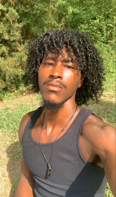 Curls Black Men Hair, Curls Men Black, 4c Defined Curls Men, Long Curly Hair Men Black, Male Black Curly Hair, Black Male Curly Hair, Jerry Curl, Out In Nature, Men Hairstyles