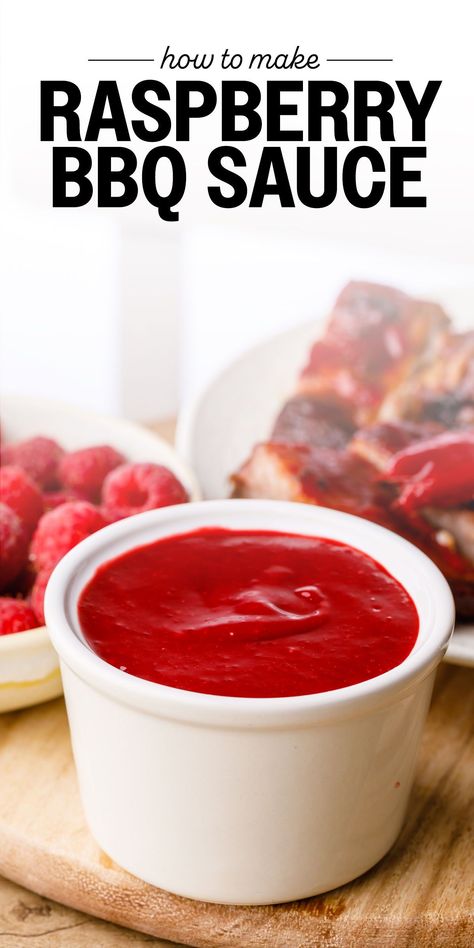 When i'm in the mood for barbecue, this is my go-to homemade bbq sauce to make! So incredibly addictive and nothing like any other sauce recipe I can find anywhere. Raspberry Bbq Sauce Recipe, Raspberry Bbq Sauce, Sauce For Meat, Vinegar Bbq Sauce, Raspberry Chipotle Sauce, Meat Sandwiches, Adobe Sauce, Homemade Bbq Sauce Recipe, Homemade Bbq Sauce